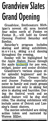 Granview Orchards Ski Area - Feb 3 1961 Opening Article
